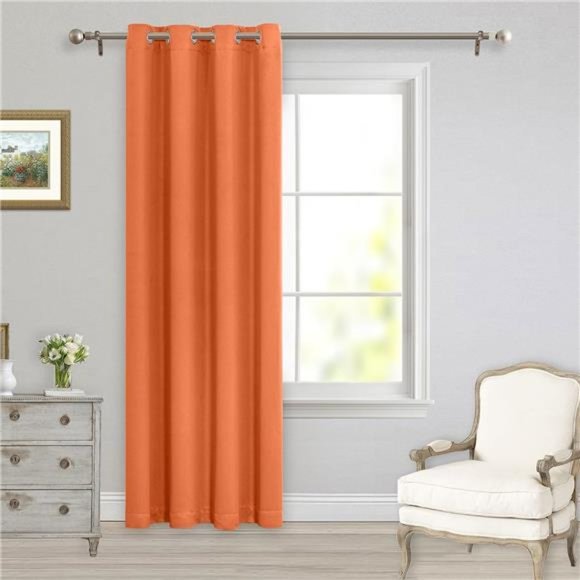 Burnt Orange Blackout Curtain for Bedroom, Grommet Room Darkening Curtain,84Inch - Picture 1 of 6